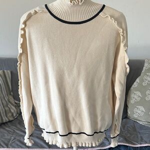 Adrianna Papell Cream Knit with Black Accents